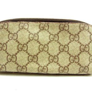 Authentic Gucci Pouch Bag G logos Brown Beige Woman unisex  Used